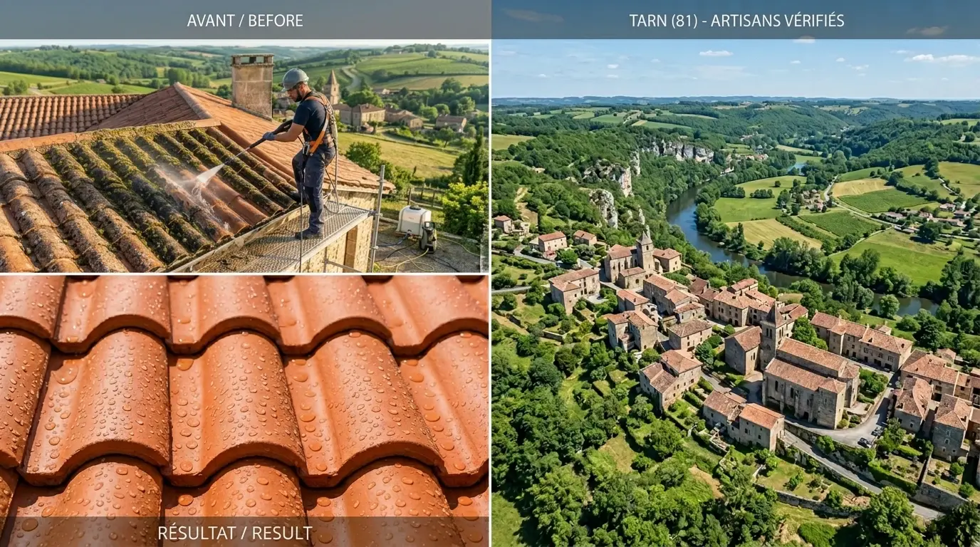 Vue sur les toitures du Tarn